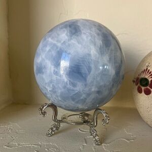 Large Blue Calcite Crystal Sphere